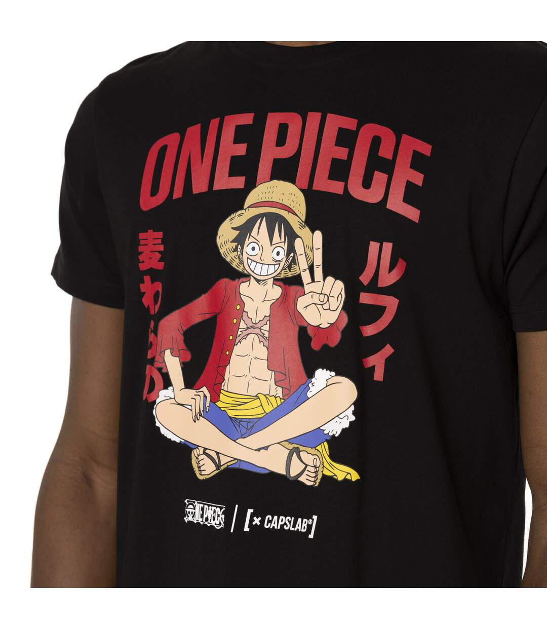 T-shirt en coton homme regular fit avec print One Piece Straw Hat Capslab-2