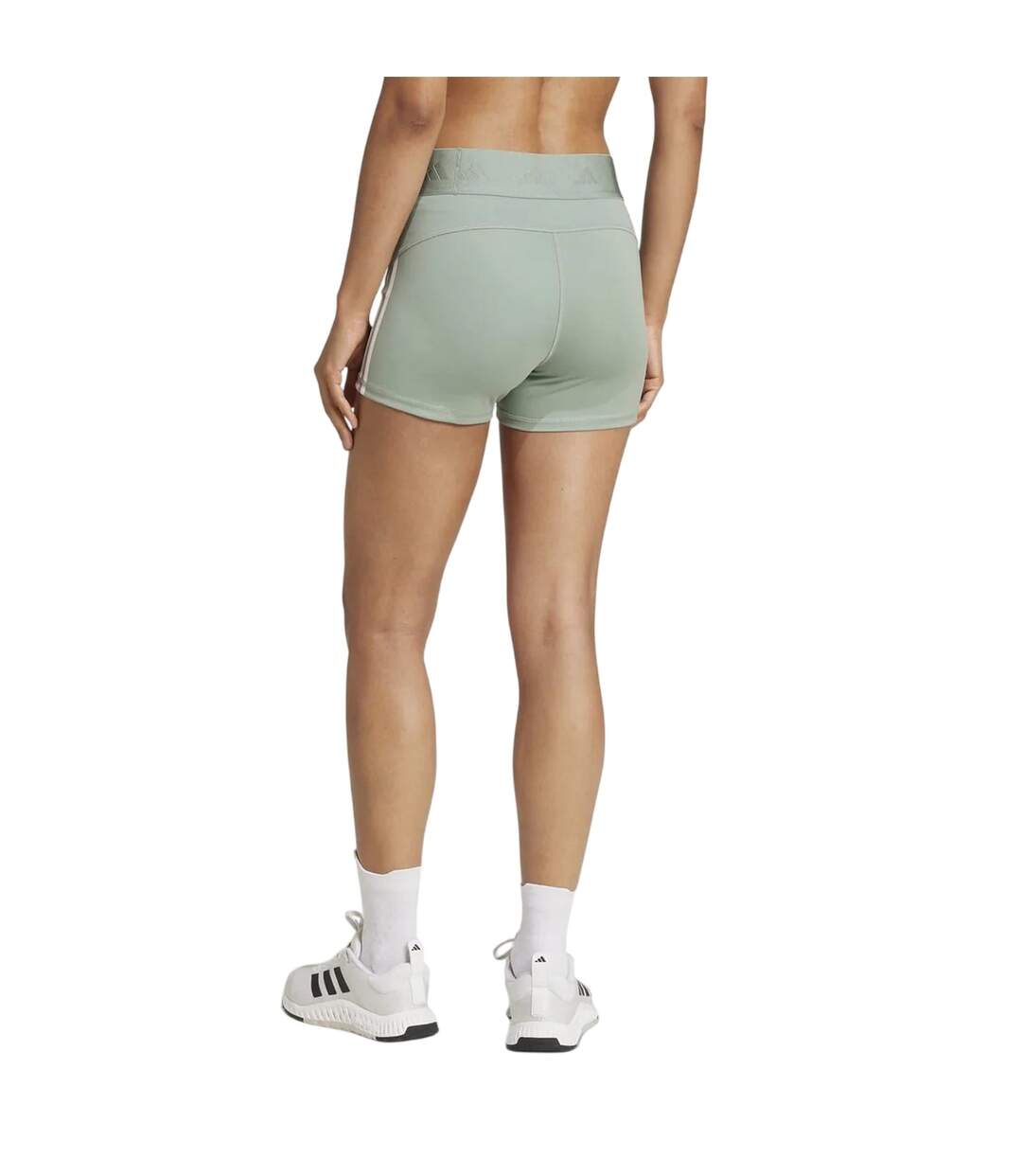 Womens/ladies Hyperglam 3 Stripes Shorts Linen Green Adidas-3