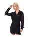 Womens/ladies Spotted Draped Shirt Dress Black Jack Wills-2