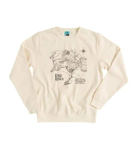 Unisex Adult Middle Earth Map Sweatshirt Cream The Lord Of The Rings