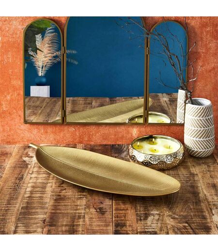 Vide-Poche Design Feuille de Bananier 59cm Or