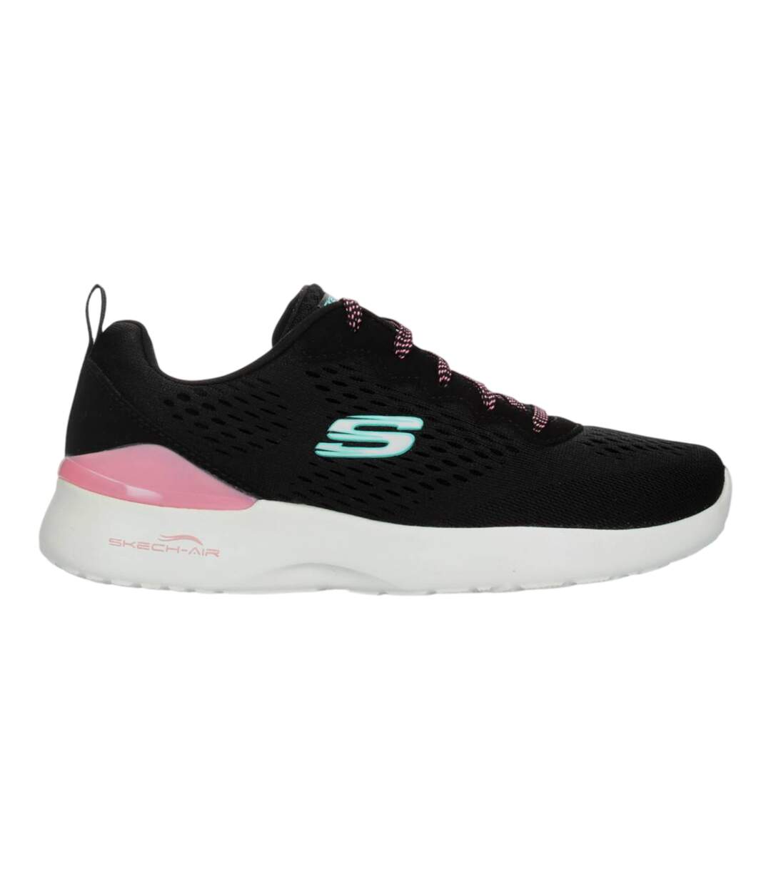 Womens/ladies Skech-air Mesh Trainers Black Pink Skechers-1