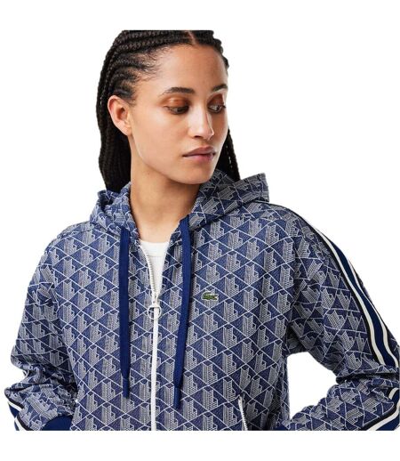 Veste À Capuche Motif/style Imprimé Intégral Femme Bleu Méthyle Lacoste