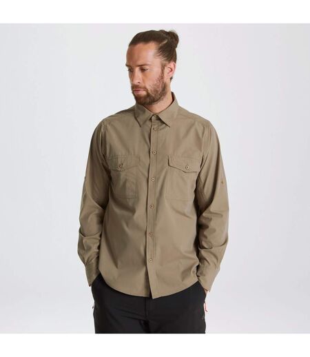 Mens Expert Kiwi Long-sleeved Shirt Pebble Brown Craghoppers