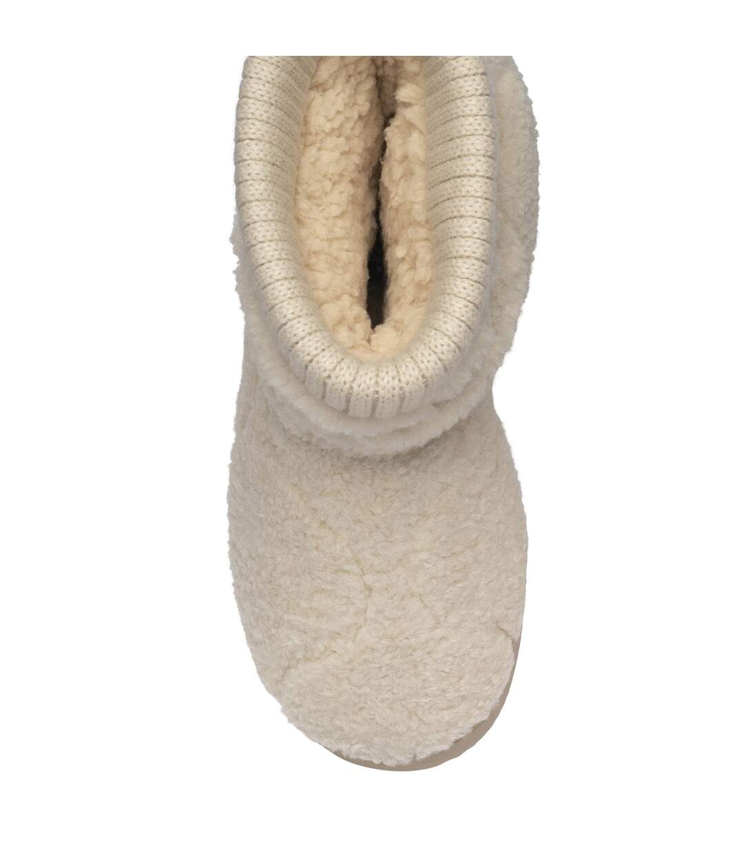 Ladies Teddy Fleece Bootie Slippers Oatmeal Taupe Warm UK 3-8-3