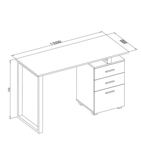 Bureau James - 120x50x75cm - Marron et Noir