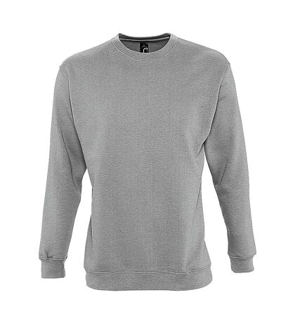 SOLS Mens Supreme Plain Cotton Rich Sweatshirt (Grey Marl)