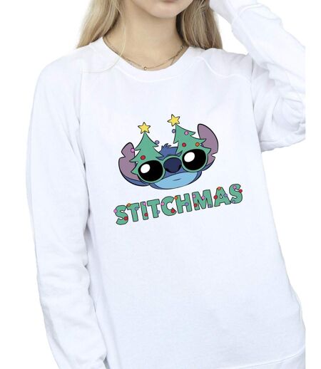 Disney Sweat Femme/Ladies Lilo & Stitch Stitchmas Glasses Sweatshirt (Blanc) - UTBI23129