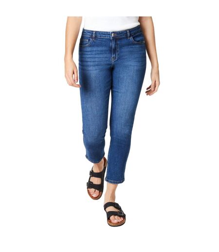 Womens/ladies Stretch Petite Slim Jeans Mid Wash Dorothy Perkins