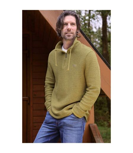 Mens cruiser macaroni quarter zip pullover antique moss Weird Fish