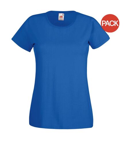 Ladies/womens lady-fit valueweight short sleeve t-shirt pack royal Fruit of the Loom