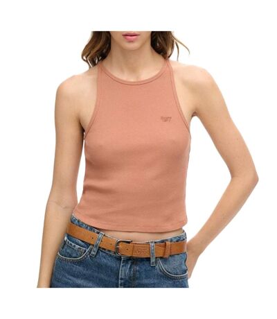 Débardeur marron femme superdry essential logo racer - l/xl