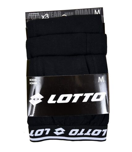 Boxer LOTTO pour Homme 100% COTON -Assortiment modèles photos selon arrivages- Pack de 3 LOTTO Assorti Noir