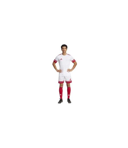 Short Motif/style Rayures Contrastées Squadra Homme Blanc Rouge Adidas
