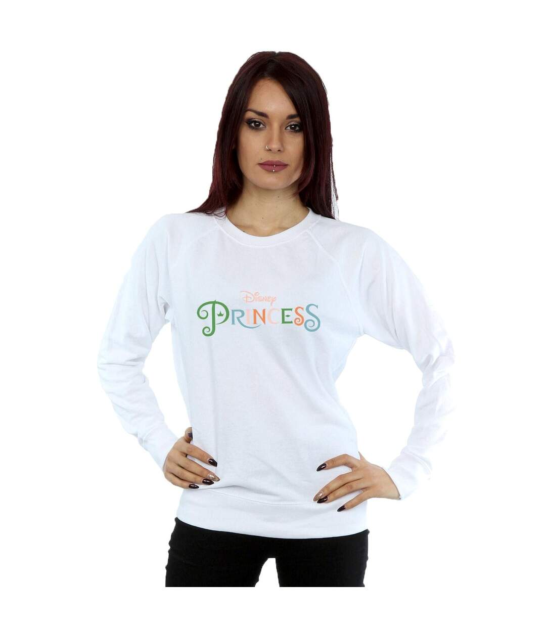 Disney Princess - Sweat COLOUR LOGO - Femme (Blanc) - UTBI32907-2