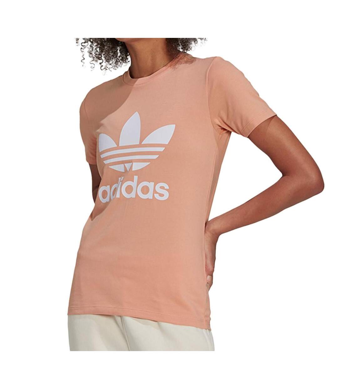 T-shirt Beige Femme Adidas Trefoil - 34-1