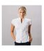 Kustom Kit Ladies Continental Blouse Mandarin Collar Cap Sleeve (White) - UTBC631-2