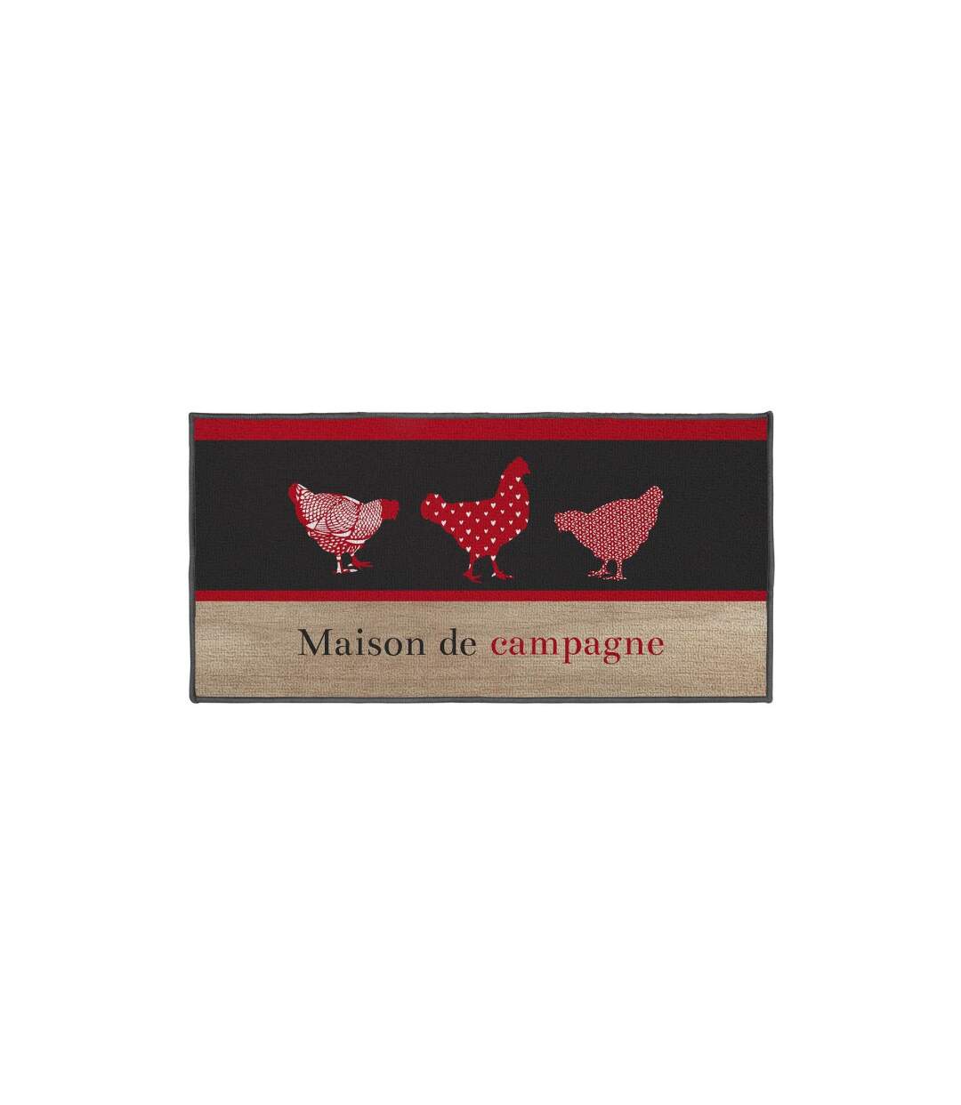 Tapis Déco Rectangle Campagne 50x120cm Rouge-1