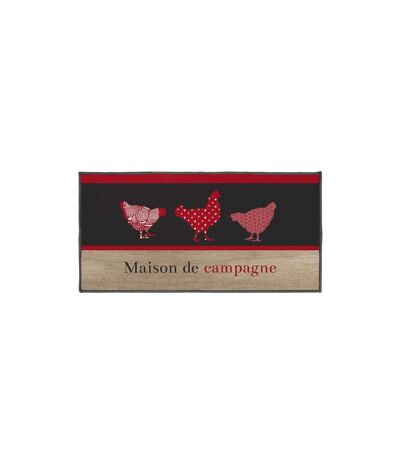 Tapis Déco Rectangle Campagne 50x120cm Rouge