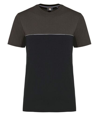 T-shirt de travail bicolore - Unisexe - WK304 - noir et gris foncé