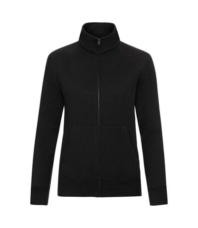 Fruit of the Loom Womens/Ladies Premium Lady Fit Sweat Jacket (Black)