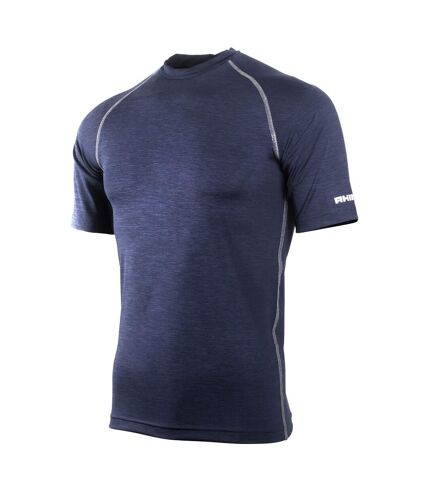 Rhino Mens Sports Base Layer Short Sleeve T-Shirt (Navy Heather)