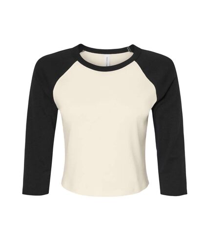 T-shirt court femme beige pâle / noir Bella + Canvas