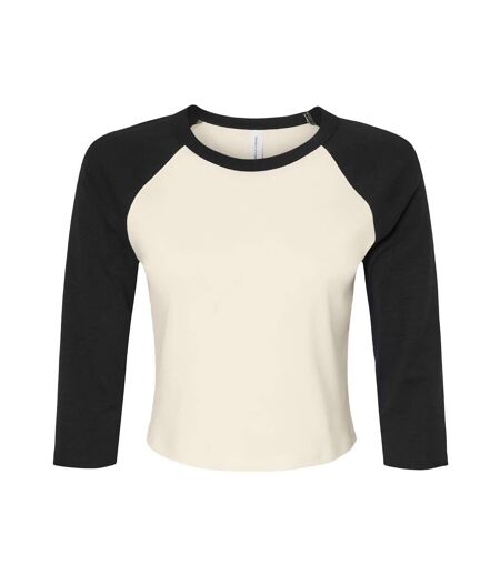 T-shirt court femme beige pâle / noir Bella + Canvas