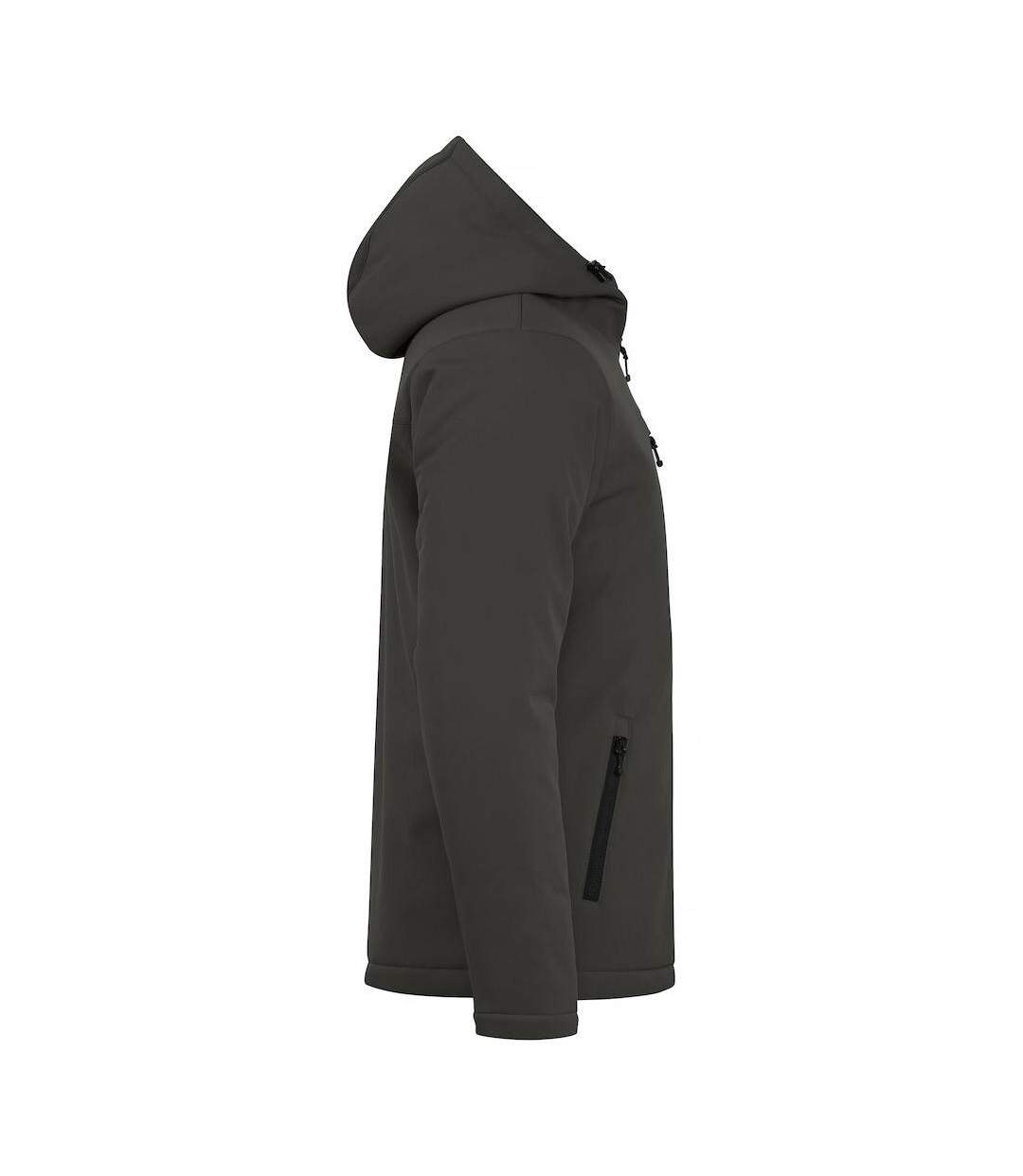 Mens Padded Soft Shell Jacket Dark Grey Clique-4