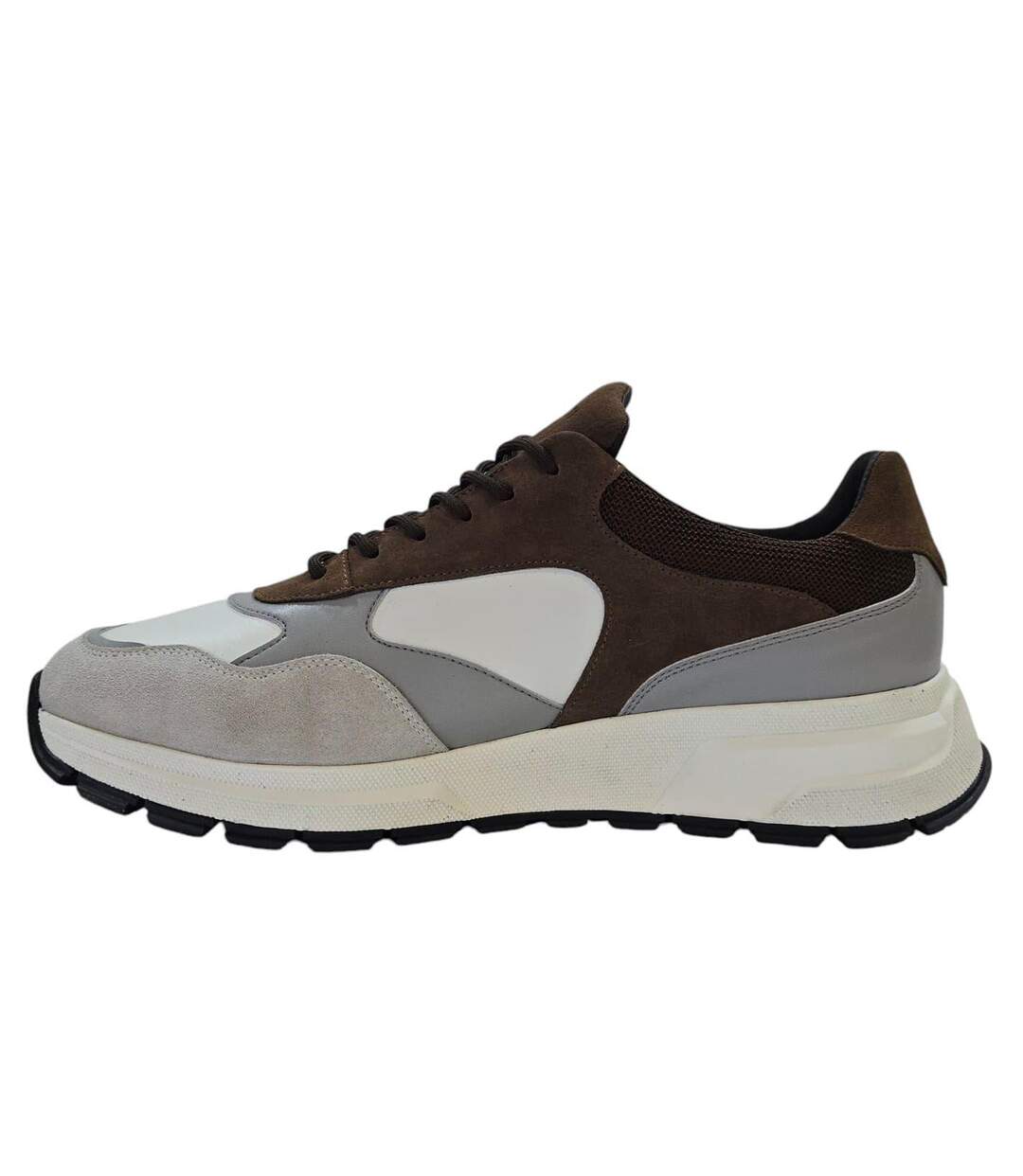 Mens Martin Leather Trainers White Tan Grey Loyalti-3
