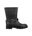 Womens/ladies Plain Buckle Detail Wellington Boots Black Gelert-1