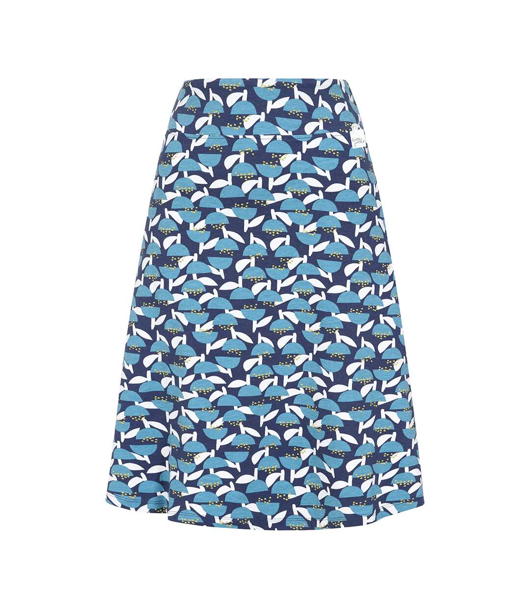 Womens/ladies Bluebell Jersey Midi Skirt Blue White Lazy Jacks-2