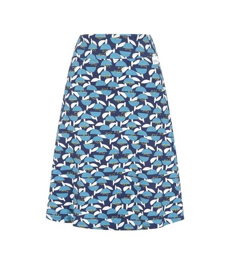 Womens/ladies Bluebell Jersey Midi Skirt Blue White Lazy Jacks