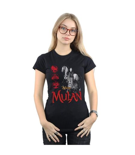Disney Femme/Les femmes Mulan Movie Horse Pose - T-shirt en coton (Noir) - UTBI30744