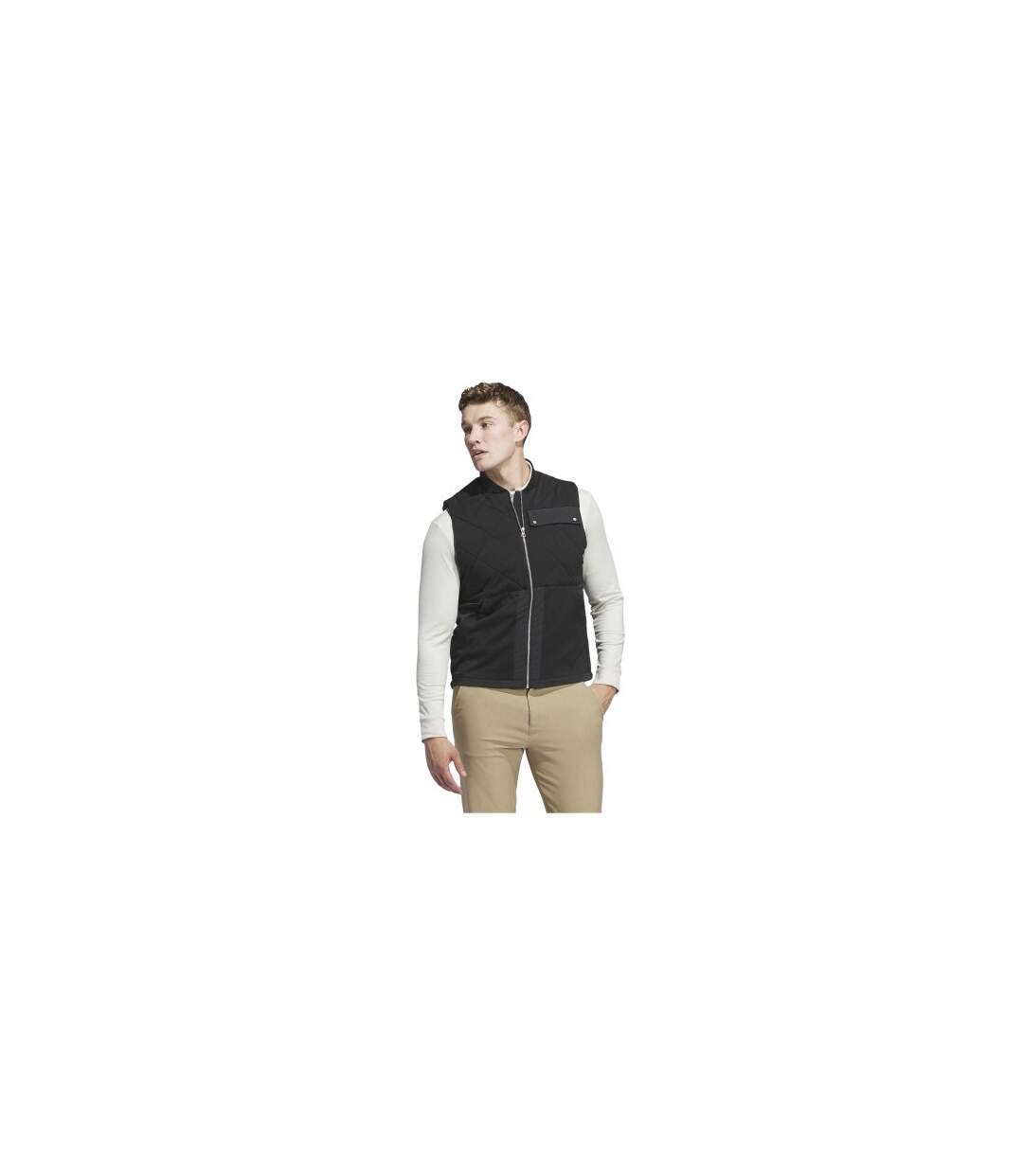 Mens Golf Quilted Recycled Polyester Gilet Black Adidas-1
