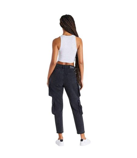 Womens/ladies Slim Crop Top Grey SikSilk