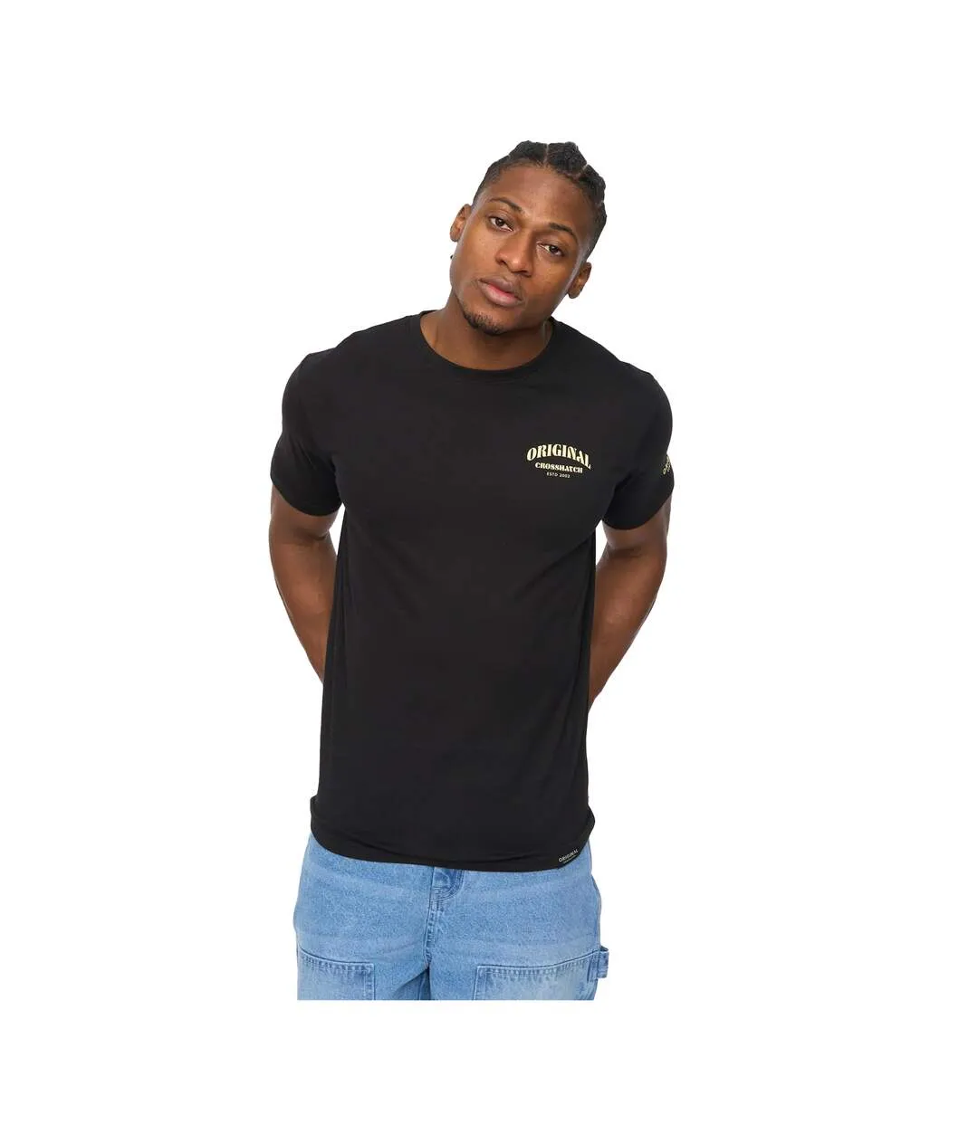 Mens Labstock T-shirt Black Crosshatch-2