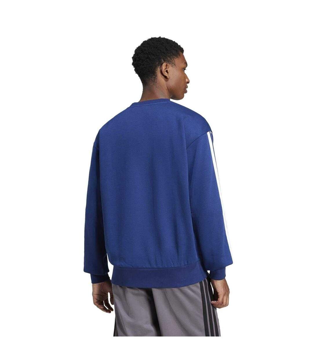 Sweat Motif/style 3 Rayures Essentials Homme Bleu Marine Blanc Adidas-3