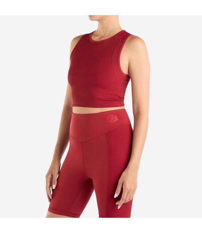 Womens/ladies Ribbed Crop Top Sundried Tomato Umbro