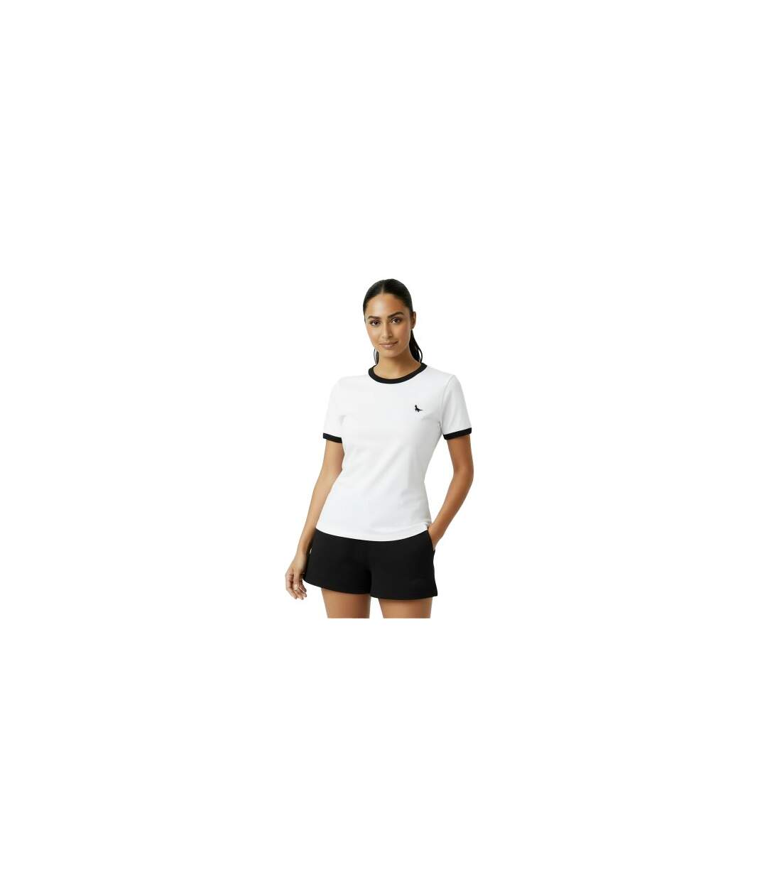 Womens/ladies Trinkey Ringer T-shirt White Jack Wills-1