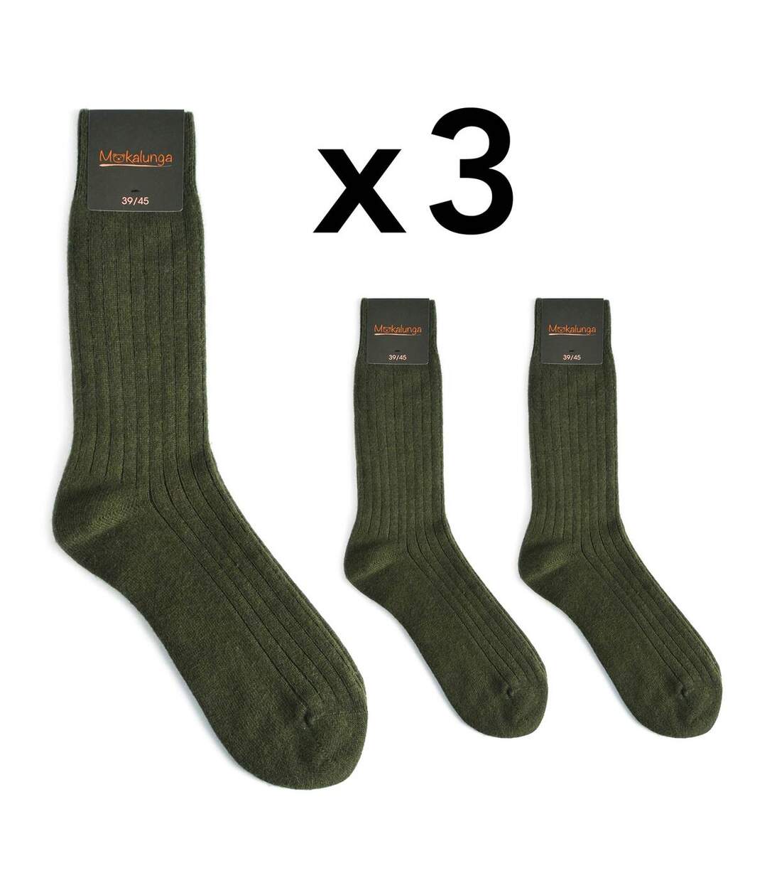 Chaussettes homme Mokalunga   (Lot de 3 paires) - Fabriqué en UE