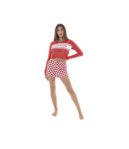 Brave Soul Womens/Ladies Pizza Loungewear Set (Red) - UTUT1742