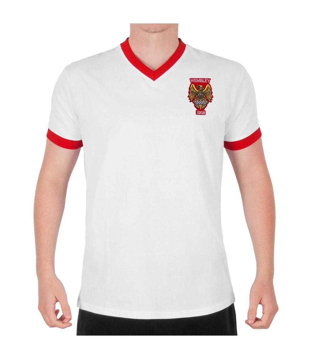 Mens United Wembley 1958 Crest T-shirt White Fan Originals-1