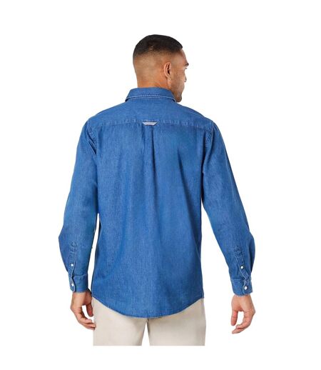 Chemise à manches longues en denim pour hommes bleu moyen Maine Maine