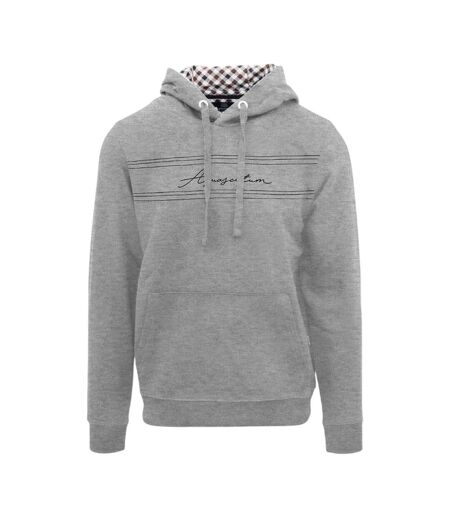 Sweat À Capuche Motif/style Signature Homme Gris Aquascutum