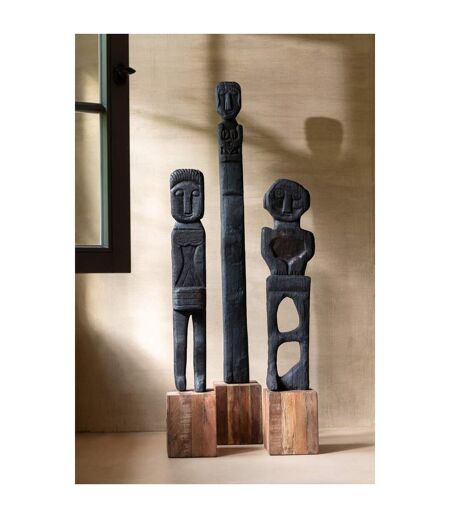 Statue Déco en Bois Mara 107cm Noir