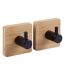 Lot de 2 Patères Adhésives en Bambou Stiky+ 4cm Naturel-1