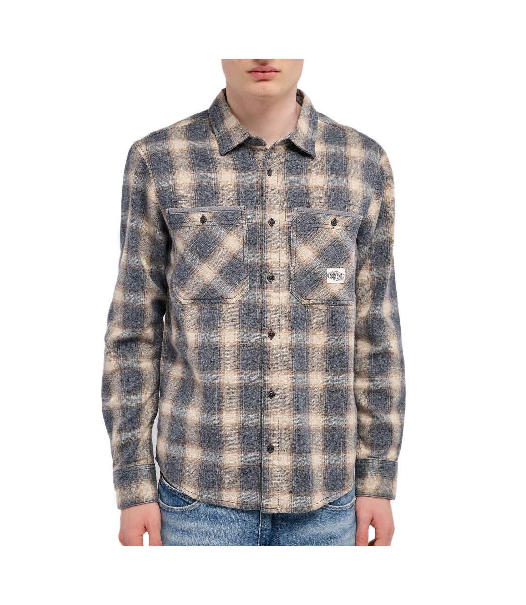 Chemise grise à carreaux homme teddy smith 10716621d - l-1