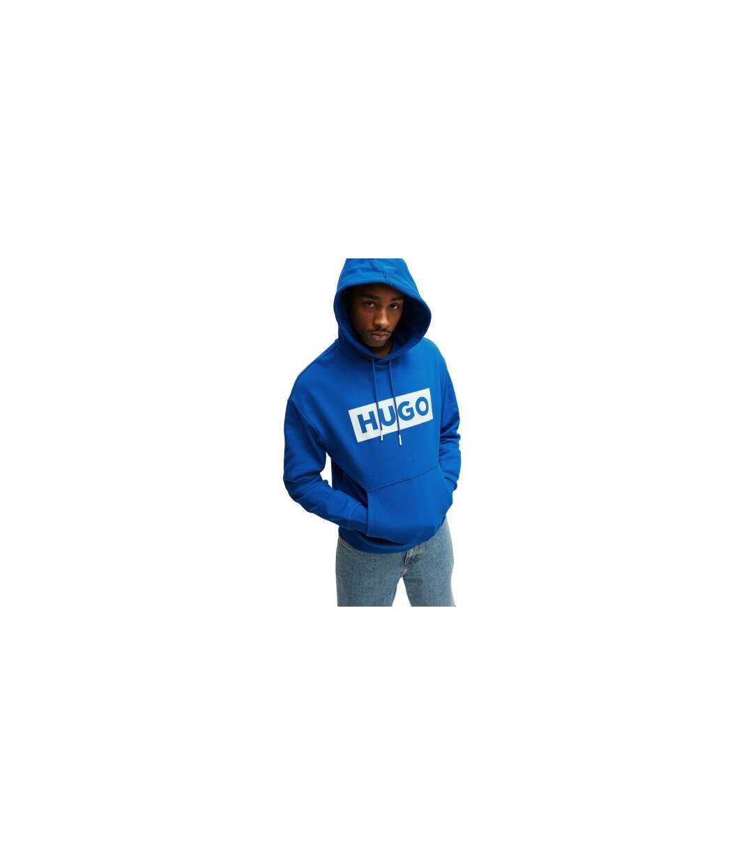 Mens Box Long-sleeved Hoodie Blue Boss-1