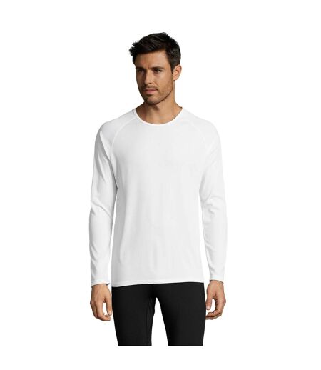 SOLS Mens Sporty Long Sleeve Performance T-Shirt (White) - UTPC2903